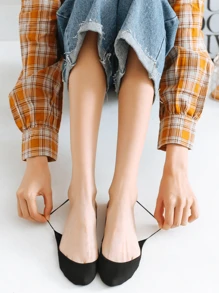 4 paires de chaussettes invisibles pour femmes pour talons hauts, semelle basse de couleur unie, légères et antidérapantes, idéales pour l'été