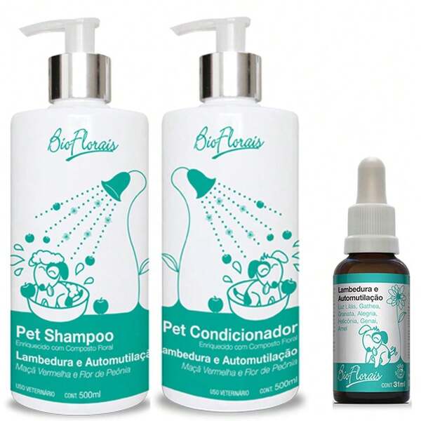 Kit banho para cachorro Lambedura Cães e Gatos que se lambem demais
