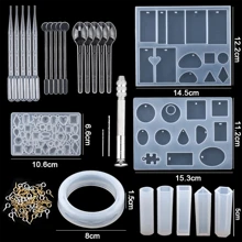 Set de moldes de resina epoxi, moldes de resina UV y kits de herramientas de fundición para la elaboración de joyas y la realización de hallazgos de pendientes DIY. - Multicolor - Ver 10