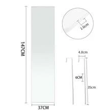 LIVINGANDHOME Living And Home Metal Frame Over The Door Full Length Mirror - White - View 11