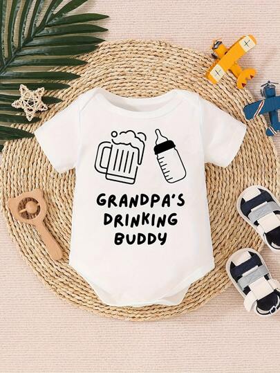 Baby Boy Grandpa's Drinking Buddy One Piece Or T-Shirt