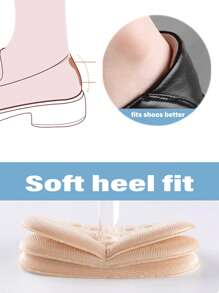 2/4/8/12pcs Comfortable And Soft Heel Pads, Transparent Anti-Slip Heel Stickers, Self-Adhesive Anti-Wear Heel Inserts, Heel Care Protectors, Shoe Size Adjuster Tool,For Women High Heels Women Pumps And Men Sneakers Shoes Summer Daily Wear