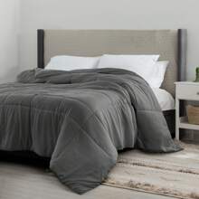1 Pc Lux Decor Down Alternative Comforter – Soft Breathable All Season Quilt With Corner Tabs – Lightweight Hotel-Quality Bedding For Winter Sleeping – Box Stitching For Fluffiness – Versatile Bedroom Decor – Back To School, Graduation Gifts, Home Decor – Cozy, Cozy Quilt, Plush Comforter, Luxury Winter Bedding, Valentine's Day Cozy Night, Spring Lightweight Bedding, All-Season Warmth, Duvet Insert, Cozy Blanket, Fluffy Fill, Box Stitch Design, Reversible Design, Hotel Collection Style, Soft Touch Fabric, Easy Wash Bedding, Daily Living, Home Basic, Family Use - 灰色 - 查看 8