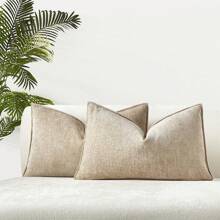 1 Peça Capa de Almofada Decorativa Lumbar Chenille 16x24 Polegadas, Estofada Macia, Capa Decorativa para Almofada de Sofá, Cama, Decoração de Casa em Cores Sólidas
