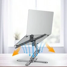 Laptop Stand 360 Rotation Portable Laptop Holder Foldable Laptop Riser,  Adjustable Laptop Stand For Desk, Compatible For Laptop, Tablet, Portable Monitor - Màu xám đen - Xem 6