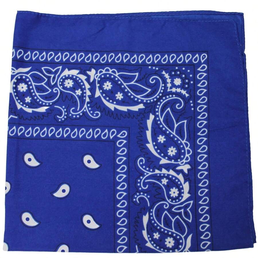 Qraftsy 96 Pack 100% Polyester Paisley Bandanas Bulk Wholesale Accessories - Xanh đậm - Xem 1