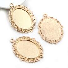 10pcs Pendant Blank Base Setting Tray Fits 18x25mm  Cabochon DIY Jewelry Making Accessories Findings - 18x25mm Oval - View 11