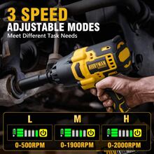 Alloyman 1/2 Inch Impact Wrench Cordless, Max Torque 555 Ft-Lbs Battery Impact Wrench 20V Brushless Motor 2000 RPM, With 6 Sockets, 3 Extension Bars, 4.0 AH Li-Ion Battery And 1 Hour Fast Charge Tools