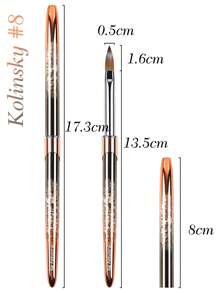 Ovaler Kolinsky Nagelpinsel geeignet für Acryl Anwendungen, professionelles Nagelextensions Werkzeug Streifen Nagel Zeichen Stift geeignet für DIY Zuhause und Salons