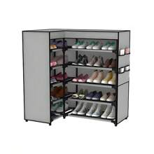 Zapatero Esquinero Estante de Almacenamiento - Gris - Ver 2