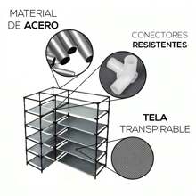 Zapatero Esquinero Estante de Almacenamiento - Gris - Ver 6