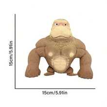 1入組彈性大猩猩圖案乳膠玩具，可壓可彈的大猩猩造型，減壓解壓玩具 - 鏽棕色 - 查看 3