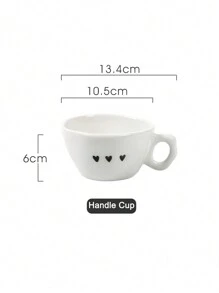 1 set de vaisselle blanc en forme de cœur, ensemble de bol, assiette, cuillère, tasse et baguettes en céramique de haute qualité simple et design haut de gamme. Ensemble de vaisselle créative et de haute qualité, idéal comme fournitures scolaires ou cadeau. - Vaisselle série White Love - Voir 13