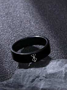 suteyi 不鏽鋼極簡主義幾何圖案卡通標誌個性化戒指 - 戒指 - 查看 5