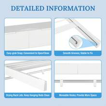 Drying Racks For Laundry, 33" Wall Mounted Clothes Drying Rack, Laundry Drying Rack Space Saving, Collapsible Drying Racks For Indoor And Outdoor Use, 7 Rods - one-size - View 4