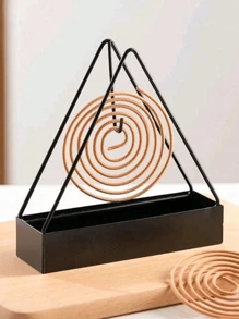 1/2 PCS Mosquito Coil Holder Triangle Iron Mosquito Coil Tray Plastic Socket Gray Creative Home Hanging Aromatherapy Stove Mosquito Coil Box - Square - View 1