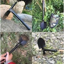Pá Portátil Militar De Emergência Multi-função Acampamento - Preto - Visão 4
