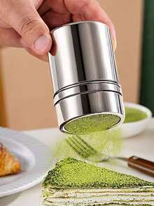 1pc/Stainless Steel Duster, Dusting Tool, Coffee Powder, Matcha Powder, Chocolate Powder Duster, Dusting Jar, Flour Duster, Spice And Seasoning Duster, Can Be Used For Salt, Powdered Sugar, Cocoa Powder, Cinnamon, Pepper, Paprika, Coffee Powder, Flour, Multi-Purpose, Suitable For Kitchen, Restaurant, Barbecue, Baking, RV Use. - Silver - View 8