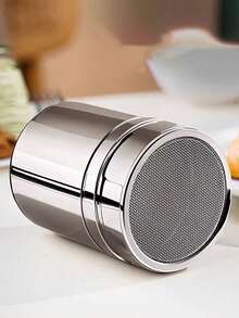 1pc/Stainless Steel Duster, Dusting Tool, Coffee Powder, Matcha Powder, Chocolate Powder Duster, Dusting Jar, Flour Duster, Spice And Seasoning Duster, Can Be Used For Salt, Powdered Sugar, Cocoa Powder, Cinnamon, Pepper, Paprika, Coffee Powder, Flour, Multi-Purpose, Suitable For Kitchen, Restaurant, Barbecue, Baking, RV Use. - Silver - View 10