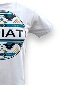 Playera Hombre Vaquera Estampado Grecas tipo ARIAT - Blanco - Ver 2