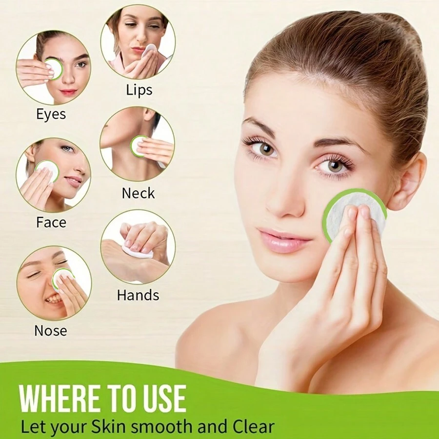 Juego de 5 almohadillas reutilizables para quitar maquillaje, almohadillas para limpieza facial - Multicolor - Ver 1