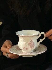 1套北歐風陶瓷杯具套裝，創意美式拿鐵咖啡杯+托碟套裝，適用於家庭廚房，高檔下午茶套餐，日常使用及節日禮品、生日祝福和宴會用品。男女朋友皆宜的完美禮物。 - 彩色 - 查看 10