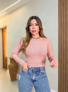 Women Sweaters - Màu Hồng baby - Xem 3