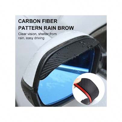 2 Cái/bộ Gương Chiếu Hậu Ô Tô Tấm Che Mưa, Gương Chiếu Hậu Bằng Sợi Carbon Gương Mưa Lông Mày Nhãn Dán Màu Đen Đa Năng Gương Bên Mưa Lông Mày Gương Chiếu Hậu Phụ Kiện Tấm Che Nắng Cho Ô Tô Xe Tải SUV