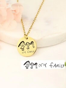 Collar con nombre personalizado grabado, colgante de moneda de acero inoxidable dorado hecho a mano minimalista personalizado para mujer, joyería de cumpleaños, regalo familiar y de vacaciones para seres queridos y niños, en plata, oro blanco, oro rosa, elegante, colorido, vintage, simple, unisex, casual, lindo, personalizado, único, regalos ideales para él, regalos ideales para ella, novia, novio, papá, mamá, familia, amigos, para aniversarios, para cumpleaños, para graduación, para baile de graduación, para fiestas, joyería de acero inoxidable