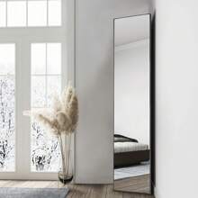 LIVINGANDHOME Living And Home Metal Frame Over The Door Full Length Mirror - Black - View 2