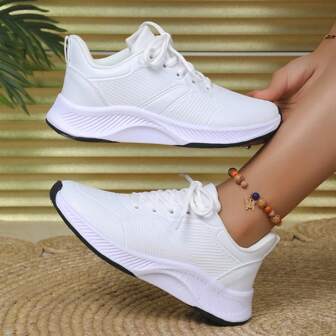 Women's 2024 New Spring Fashion Casual Sneakers, Versatile White Shoes
