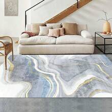 Alfombra de área moderna, alfombra de área de 3x5 4x6 5x7 pies para la sala de estar, dormitorio, cocina, comedor, oficina, ideal para decoración del hogar, suave, de lujo claro, antideslizante, sin derramamiento de pelo y lavable en color gris-blanco - Gris - Ver 4