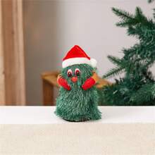 1个PVC电动圣诞老人，肚子和脚都会摇晃，会爬树，带音乐，可跳舞的圣诞树，会唱歌跳舞的音乐圣诞装饰品，圣诞树吊坠挂件，新奇的绳索攀爬圣诞老人，圣诞礼物