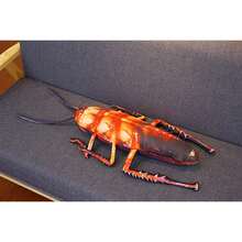 1 pieza Almohada de peluche en forma de cucaracha con dibujo animado de simulación, juguete de peluche, almohada con forma de cucaracha Xiaoqiang, muñeco de peluche, muñeco de trapo con diferentes colores en el frente y la parte posterior - Burdeos - Ver 6