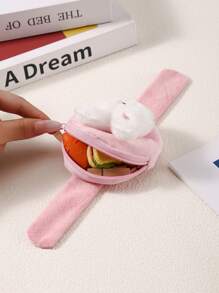 1/3 piezas Monedero de animal de dibujos animados - Monedero de felpa de panda, conejo, rana, abeja, billetera con muñeca para niños, bolsa con cierre para monedas, regalo creativo para niños en Navidad/Cumpleaños - Multicolor - Ver 5