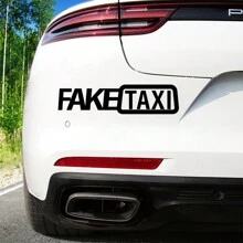 1PC假出租車防水汽車貼紙，藝術圖案汽車，摩托車，卡車，賽車，SUV，筆記本電腦，行李箱乙烯基膠貼紙 - 彩色 - 查看 8