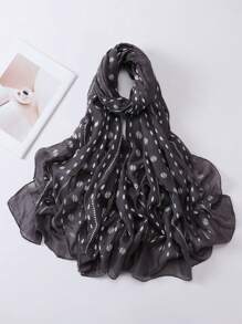 1件波西米亚风女士提花黑色围巾头巾，适合各种场合，秋冬季节适用。 - 彩色 - 查看 20