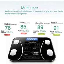 1 件智能蓝牙应用程序连接体脂秤，精确家庭/宿舍体重，脂肪测量健身电子秤 - 白色 - 查看 3