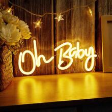 Chi-Buy 1PC Oh Baby LED Neon Sign Treo tường Đèn trang trí nội thất Đèn ngủ dùng nguồn USB cho phòng ngủ của bé, phòng trẻ em, phòng khách, đám cưới, sinh nhật, tiệc tùng, quà tặng bé gái Dấu hiệu neon - Màu vàng - Xem 12