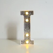 1 pieza 21/16cm Lámpara de letra, lámpara de decoración de escritorio, lámpara de letra de lentejuelas brillantes, regalo sorpresa para amigas, hermanas, novios, padres, niñas, lámpara de decoración de cocina, lámpara de atmósfera de restaurante, lámpara de atmósfera de dormitorio romántico luminoso, luz rosa de color cálido, regalo favorito y popular de luz nocturna, regalo de cumpleaños, lámpara de atmósfera de fiesta, lámpara de decoración de cumpleaños feliz, lámpara de fiesta - amarillo - Ver 32