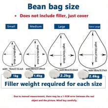 1 PIEZA (Sin relleno) Funda de silla de peluche con rayas, funda de silla de puf gruesa, funda de sofá puff floja para cama - Azul marino - Ver 3