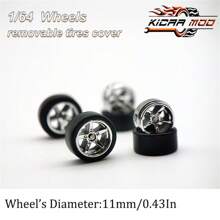 Kicarmod 1/64 Wheel And Tire Kit 1 Set/Pack 0.57In Standard Size, Premium Car Culture True Rider Series, ABS And Rubber Material Detail Accessories For Model Player Collection Modification - Multicolor - View 12