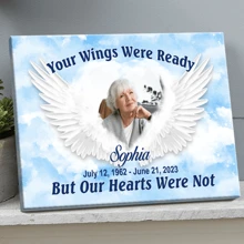 Catygift 1pc Personalized Canvas Painting "Angel Wings" - Your Wings Are Ready - Commemorative Gift - As Shown - View 5
