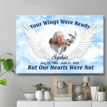 Catygift 1pc Personalized Canvas Painting "Angel Wings" - Your Wings Are Ready - Commemorative Gift - As Shown - View 1