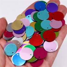 150 piezas 20g Lentejuelas sueltas redondas PVC de 20mm de gran tamaño 2cm con un orificio a un lado para coser, joyería, colgante, adornos para boda, manualidades y accesorios