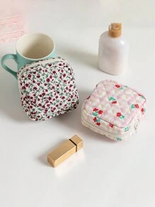 1 件印花花卉迷你包卫生包月经包垫包卫生包卫生巾包餐巾包女孩卫生棉条收纳包女士化妆包零钱包化妆包卫生棉条收纳包内衣卫生棉条月经杯可重复使用防水旅行大学宿舍家居浴室返校用品化妆包学校用品旅行必需品化妆包节日必需品化妆包化妆袋化妆品收纳袋节日冬季化妆品收纳袋化妆品收纳 - 彩色 - 查看 6