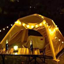 Tienda inflable con amplio espacio para acampar, resistente al agua, sombra del sol, plegable y portátil - Blanco - Ver 3