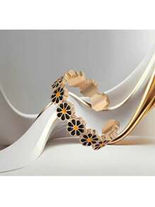 1pc Daisy Ring Mori Style White Flower Resin Coated Finger Ring With Box Packaging, Suitable For Gifting On Friend Gatherings Or Daily Wear - Multicolor - View 6