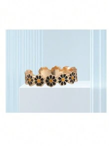 1pc Daisy Ring Mori Style White Flower Resin Coated Finger Ring With Box Packaging, Suitable For Gifting On Friend Gatherings Or Daily Wear - Multicolor - View 10