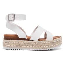 Women's Comfortable Wedge Platform Espadrille Sandals - 2024 Summer Sandles Dressy Fashion Open Toe Buckle Ankle Strap Beach Sandals - White - View 2